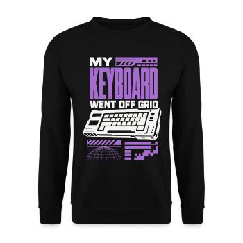 My Keyboard Went Off Grid – Gaming Tastatur - Unisex Pullover - Schwarz - Vorne - Alina (178cm) & Michal (187cm)
