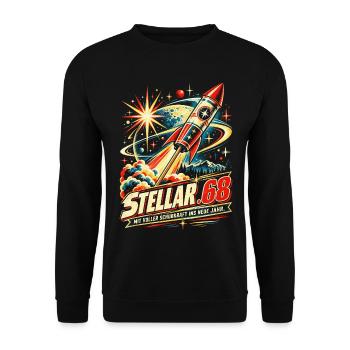 Feuerwerk Rakete Silvester - Unisex Pullover - Schwarz - Vorne - Alina (178cm) & Michal (187cm)