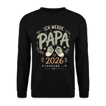 Werdender Vater Ich werde Papa - Unisex Pullover - Schwarz - Vorne - Alina (178cm) & Michal (187cm)