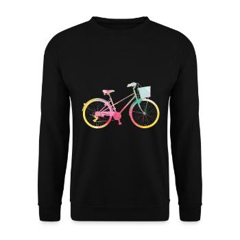 Dames vélos couleurs d’eau vélo dames - Sweat-shirt Unisexe - noir - Devant - Alina (178cm) & Michal (187cm)