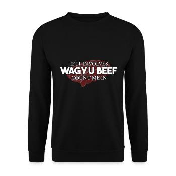 Wagyu Beef Lover Marbling Fat - Sweat-shirt Unisexe - noir - Devant - Alina (178cm) & Michal (187cm)