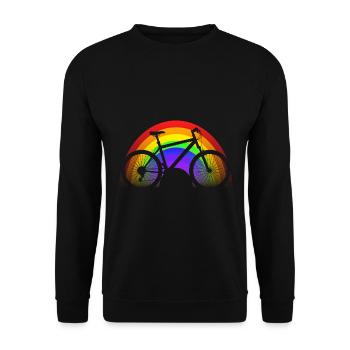 Mountainbike Fahrrad Regenbogen Mountain Bike - Unisex Pullover - Schwarz - Vorne - Alina (178cm) & Michal (187cm)