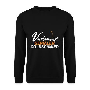 Goldschmied Schmiedekunst Handwerker Geschenk - Unisex Pullover - Schwarz - Vorne - Alina (178cm) & Michal (187cm)