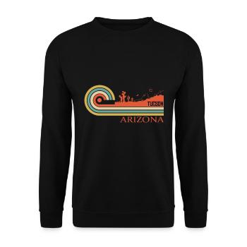 Tucson Arizona AZ City Vintage - Unisex Pullover - Schwarz - Vorne - Alina (178cm) & Michal (187cm)