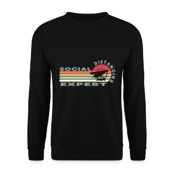 Social distancing Expert Hang Gliding - Unisex Pullover - Schwarz - Vorne - Alina (178cm) & Michal (187cm)