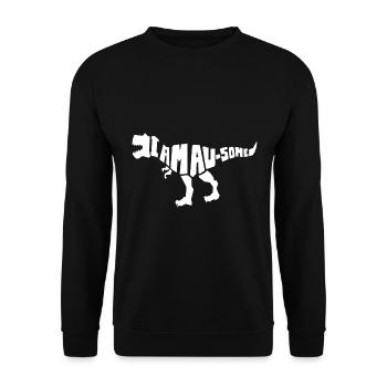 Dinosaurier. I am awesome style. Geschenkidee - Unisex Pullover - Schwarz - Vorne - Alina (178cm) & Michal (187cm)