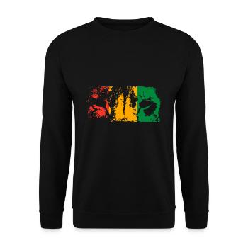 Afrika Löwenkopf Löwe Tier Löwen Maori König - Unisex Pullover - Schwarz - Vorne - Alina (178cm) & Michal (187cm)