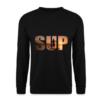 SUP board paddleboarding paddel supboard Stand Up - Unisex Pullover - Schwarz - Vorne - Alina (178cm) & Michal (187cm)