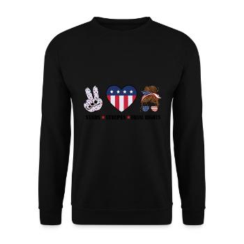 Rayures étoilées et égalité - Sweat-shirt Unisexe - noir - Devant - Alina (178cm) & Michal (187cm)