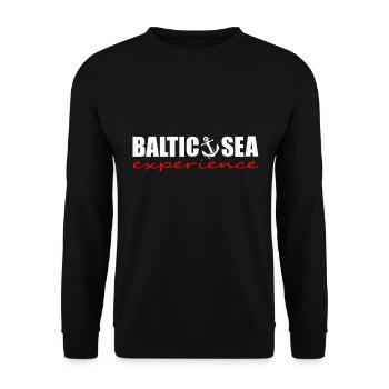BALTIC SEA EXPERIENCE logo white / red anchor - Unisex Sweatshirt - black - Front - Alina (178cm) & Michal (187cm)