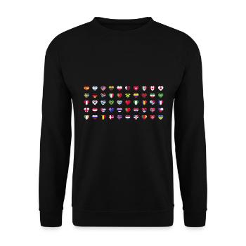 Internationale Weltflaggen - Flaggen Der Länder - Unisex Pullover - Schwarz - Vorne - Alina (178cm) & Michal (187cm)