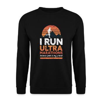 Marathon & Trail running, I run Ultra Marathons - Unisex Sweatshirt - black - Front - Alina (178cm) & Michal (187cm)