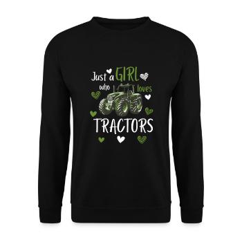 Une fille qui aime les tracteurs cadeau d’enfant du village - Sweat-shirt Unisexe - noir - Devant - Alina (178cm) & Michal (187cm)