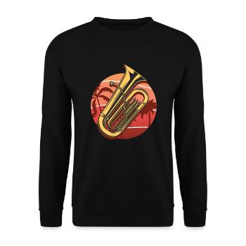 Cadeau de tuba, tuba ensoleillé sur la plage, orchestre - Sweat-shirt Unisexe - noir - Devant - Alina (178cm) & Michal (187cm)