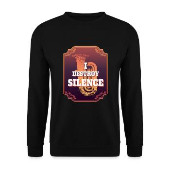 Cadeau de tuba, je détruis le silence, orchestre - Sweat-shirt Unisexe - noir - Devant - Alina (178cm) & Michal (187cm)