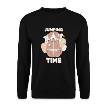 Jumping Time, Jumping Fitness - Unisex Sweatshirt - black - Front - Alina (178cm) & Michal (187cm)