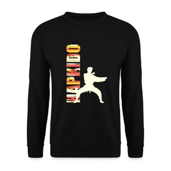 Hapkido, sport de combat asiatique - Sweat-shirt Unisexe - noir - Devant - Alina (178cm) & Michal (187cm)