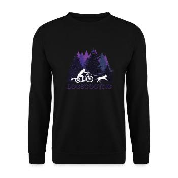 Retro Dogscooting, offroad with dog in nature - Unisex Sweatshirt - black - Front - Alina (178cm) & Michal (187cm)