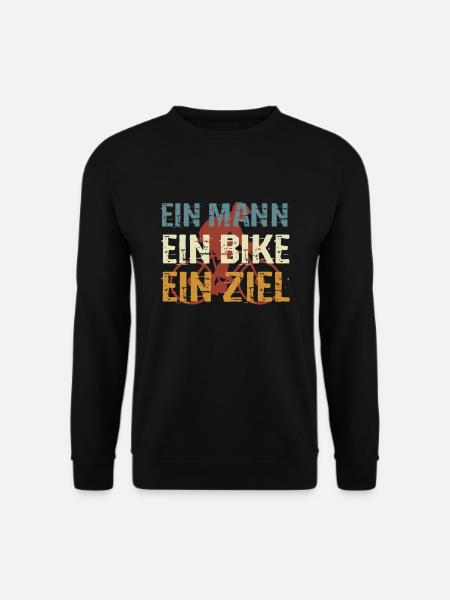 Radfahrer, Ein Mann, ein Bike, ein Ziel - Unisex Pullover - Schwarz