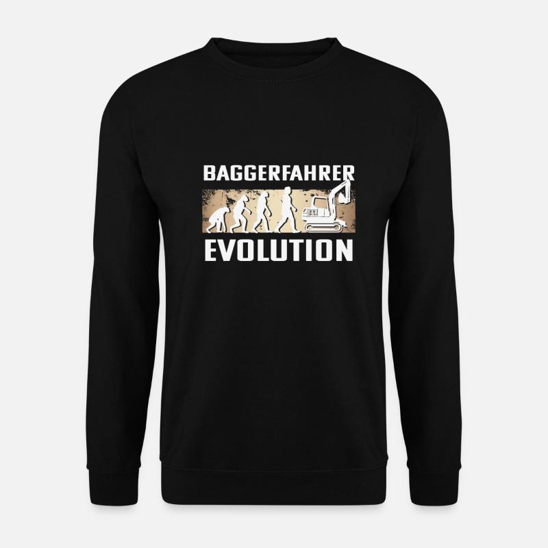Baggerfahrer Evolution - Unisex Pullover - Schwarz