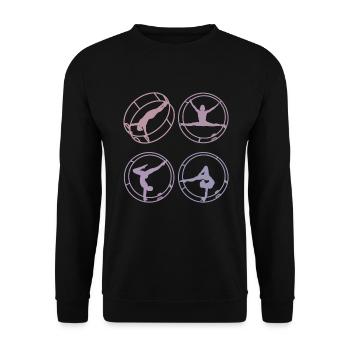 Roue du Rhône colorée avec gymnastique rhénane - Sweat-shirt Unisexe - noir - Devant - Alina (178cm) & Michal (187cm)
