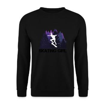 Skateboard girl in the beautiful nature - Unisex Sweatshirt - black - Front - Alina (178cm) & Michal (187cm)
