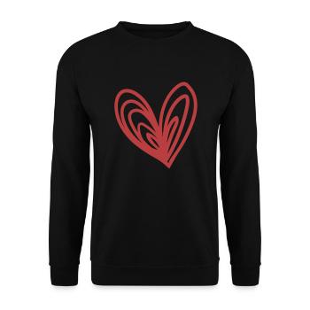 Drawn Heart, Romantic Proof of Love - Unisex Sweatshirt - black - Front - Alina (178cm) & Michal (187cm)