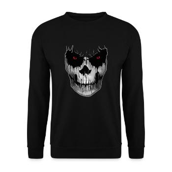 Skull Red Eyes - Skull Horror Skull Biker - Sweat-shirt Unisexe - noir - Devant - Alina (178cm) & Michal (187cm)