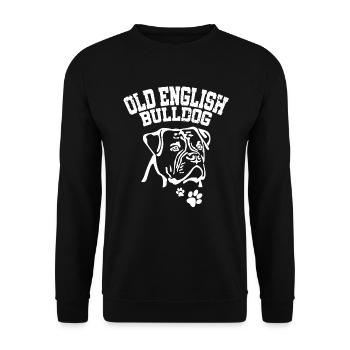 Old English Bulldog - Bulldogge Silhouette OBE - Unisex Sweatshirt - black - Front - Alina (178cm) & Michal (187cm)