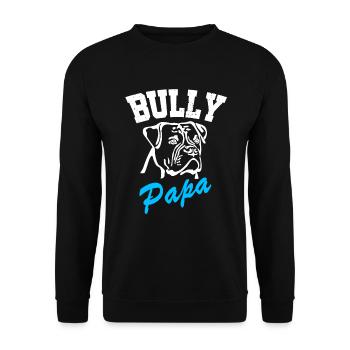 BULLY Papa - Old English Bulldog - Hunde Herrchen - Unisex Pullover - Schwarz - Vorne - Alina (178cm) & Michal (187cm)
