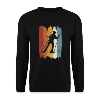 Retro vintage Nordic Skating - Unisex Pullover - Schwarz - Vorne - Alina (178cm) & Michal (187cm)