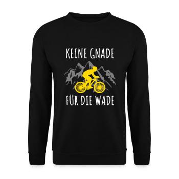 KEINE GNADE FÜR DIE WADE - Fahrrad Tour MTB Berge - Unisex Pullover - Schwarz - Vorne - Alina (178cm) & Michal (187cm)