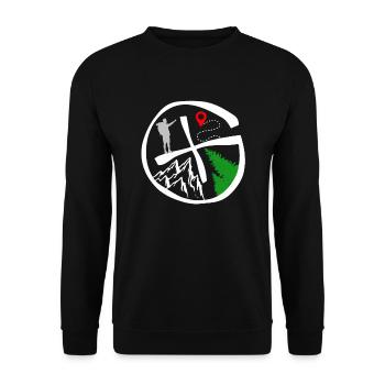 Geocachers looking for Cache Logo Geocaching Fans - Unisex Sweatshirt - black - Front - Alina (178cm) & Michal (187cm)