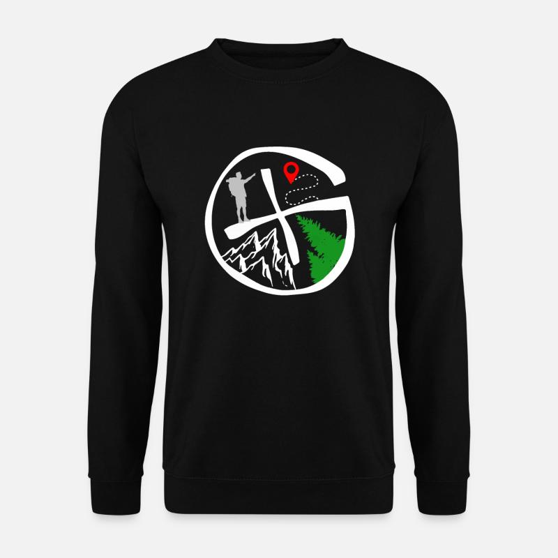 Geocacher auf der Suche Cache Logo Geocaching Fans - Unisex Pullover - Schwarz