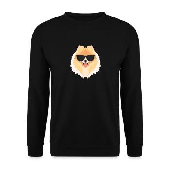 My dwarf spitz is the coolest - Unisex Sweatshirt - black - Front - Alina (178cm) & Michal (187cm)
