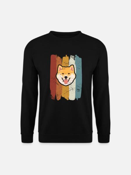 Lächelnder Shiba Inu retro - Unisex Pullover - Schwarz