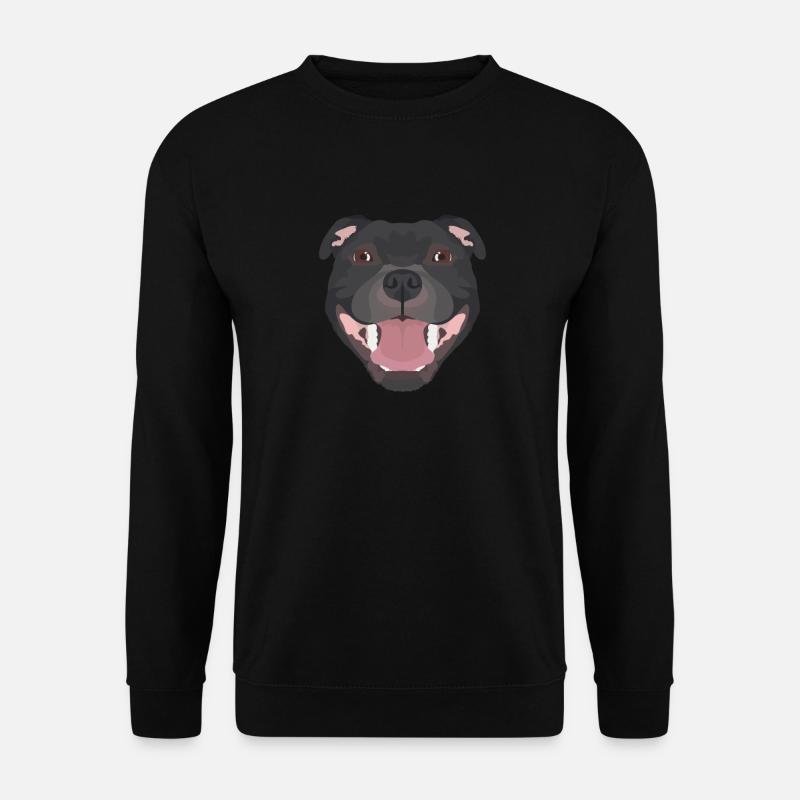 Lächelnder Staffordshire Bullterrier - Unisex Pullover - Schwarz