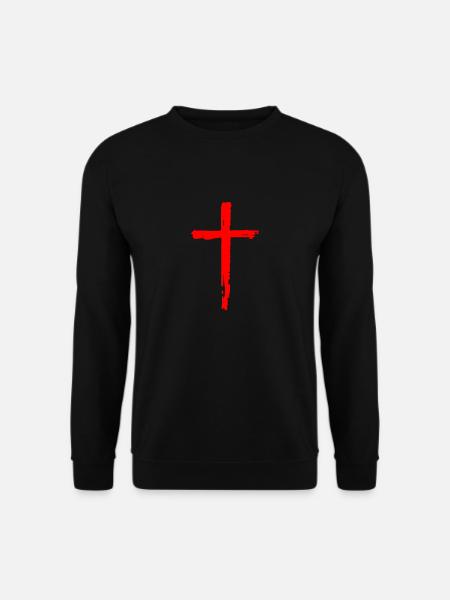 JESUS KREUZ Gipfel Amen Rot - Vintage Christ Cross - Unisex Pullover - Schwarz
