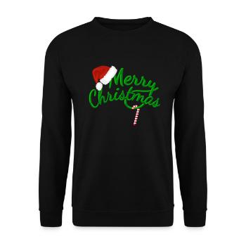 MERRY CHRISTMAS - Merry Christmas - Candy Cane - Unisex Sweatshirt - black - Front - Alina (178cm) & Michal (187cm)
