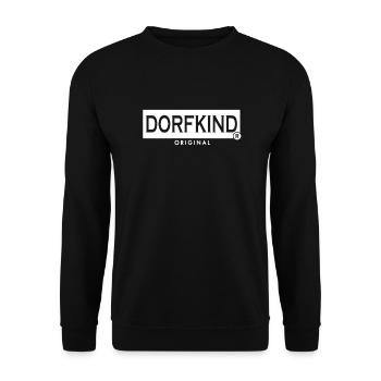 DORFKIND Original - Wir vom Dorf und stolz darauf - Unisex Pullover - Schwarz - Vorne - Alina (178cm) & Michal (187cm)