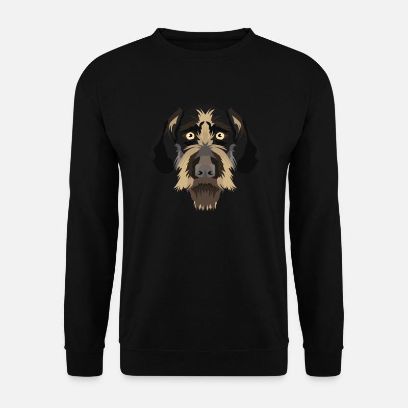 Lächelnder Deutsch Drahthaar - Unisex Pullover - Schwarz