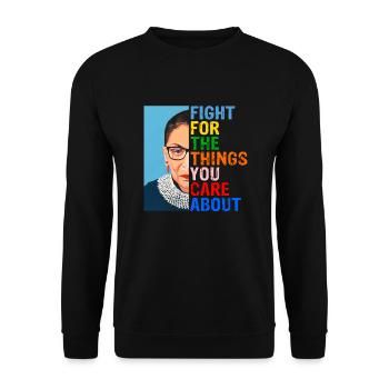 RBG - Fight For The Things - Rights & Equality - Unisex Sweatshirt - black - Front - Alina (178cm) & Michal (187cm)