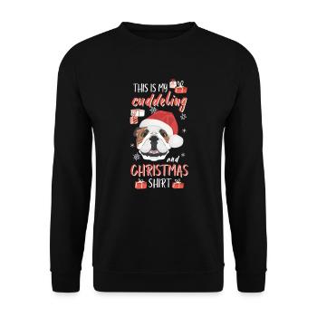 Bulldog inglese Natale - Felpa unisex - nero - Fronte - Alina (178cm) & Michal (187cm)