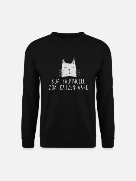 Katzenhaare - Katzen Allergie 80% Baumwolle 20% - Unisex Pullover - Schwarz