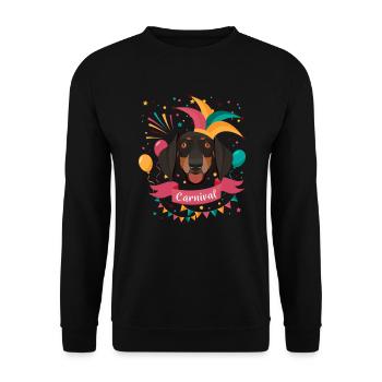 Dackel Karneval Fasching - Unisex Pullover - Schwarz - Vorne - Alina (178cm) & Michal (187cm)