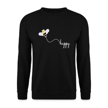 BEE HAPPY - Happy Protection de l’environnement BEE Wordplay - Sweat-shirt Unisexe - noir - Devant - Alina (178cm) & Michal (187cm)