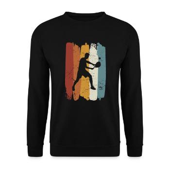 Retro vintage Padel Tennis - Unisex Pullover - Schwarz - Vorne - Alina (178cm) & Michal (187cm)
