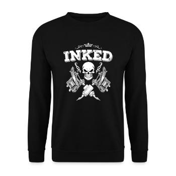 Tattoo Inked - Tatoué et fier de l’être - Sweat-shirt Unisexe - noir - Devant - Alina (178cm) & Michal (187cm)