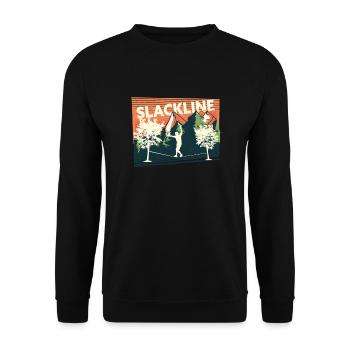 Slackline, Balance Sport - Unisex Sweatshirt - black - Front - Alina (178cm) & Michal (187cm)