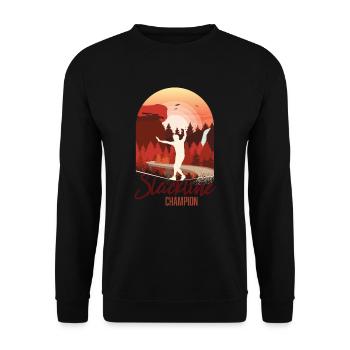 Slackline, Balance Sport - Unisex Sweatshirt - black - Front - Alina (178cm) & Michal (187cm)